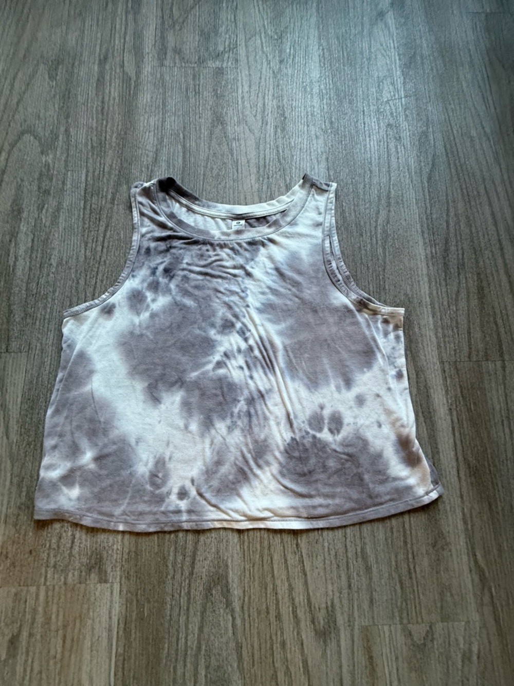 Women's Taupe Tie-Dye Cropped Tank Top